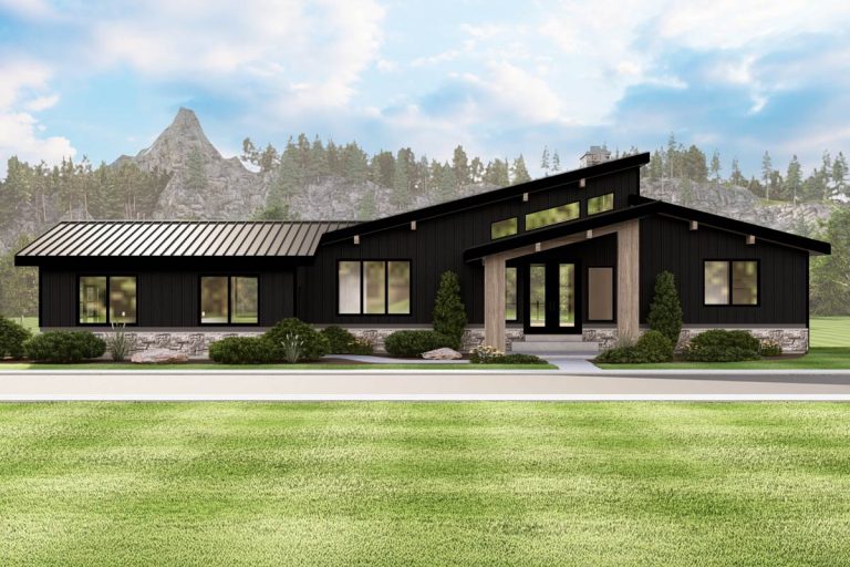 Contemporary Mountain House Plan with Finished Lower Level – 3336 Sq Ft (Floor Plan)
