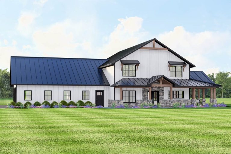 Spacious Barndominium with Wrap Around Porch and Loft (Floor Plan)