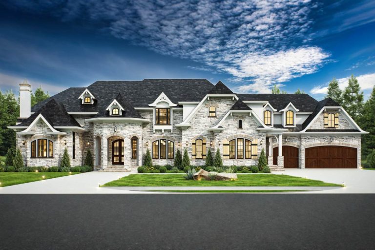 Luxurious European House Plan with In-law Suite (Floor Plan)