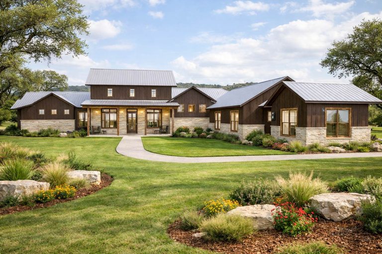 Expansive Hill Country Farmhouse Plan with 3 Beds and Workshop (Floor Plan)