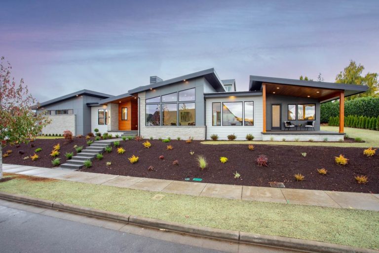 Contemporary Split Bedroom House Plan with Home Office and 3-Car Garage (Floor Plan)
