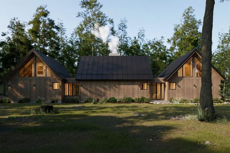 Modern Mountain Retreat House Plan with Vaulted Great Room and 4 Bedrooms (Floor Plan)