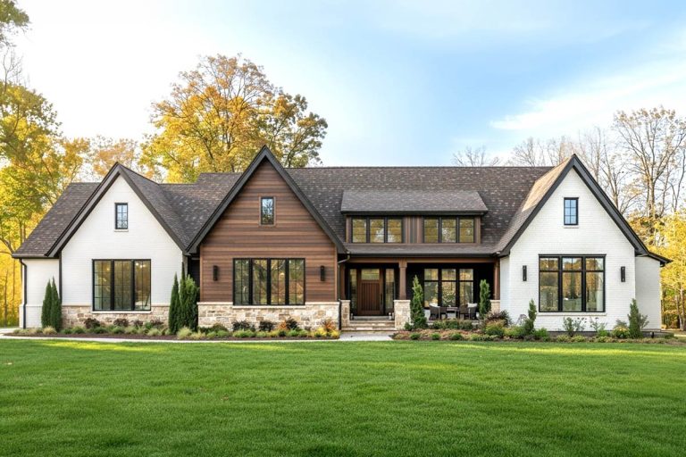 Luxury Modern Farmhouse House Plan with Scullery and Outdoor Kitchen (Floor Plan)