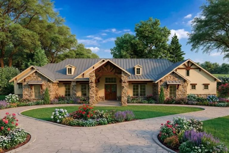 Elegant Hill Country House Plan with Outdoor Living and Music Hall (Floor Plan)