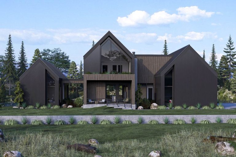 Striking Contemporary Scandinavian House Plan with RV Garage and Main-Floor Master (Floor Plan)