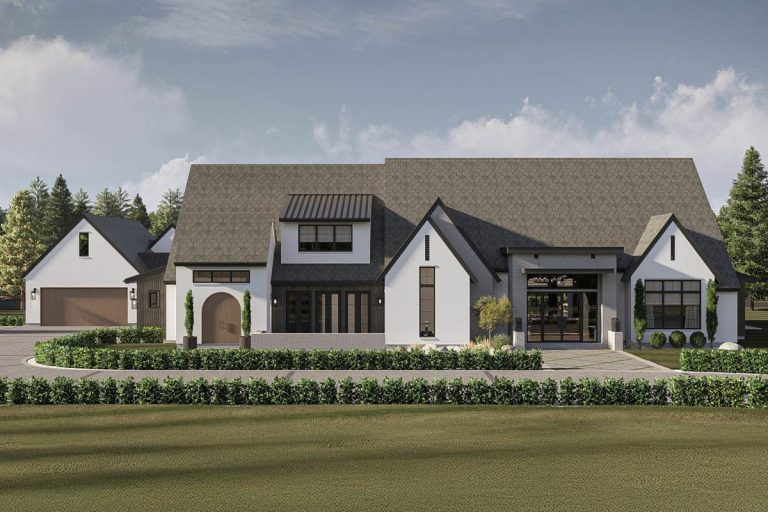 Grand 5-Bedroom Modern Farmhouse House Plan with 5-Car Garage (Floor Plan)