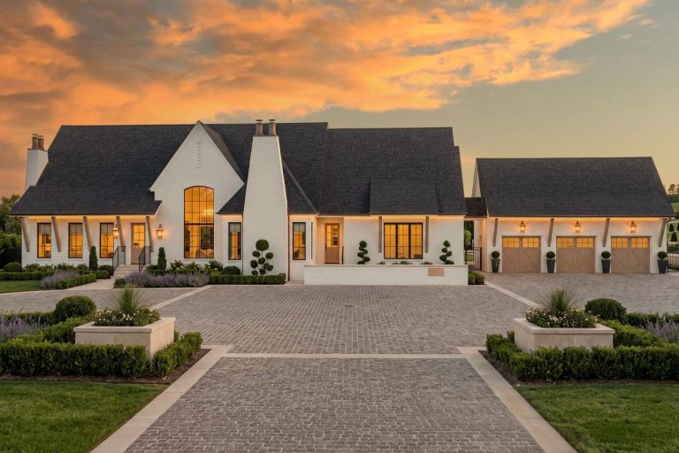 Grand Modern European House Plan with 3 Bedrooms and 5-Car Garage (Floor Plan)