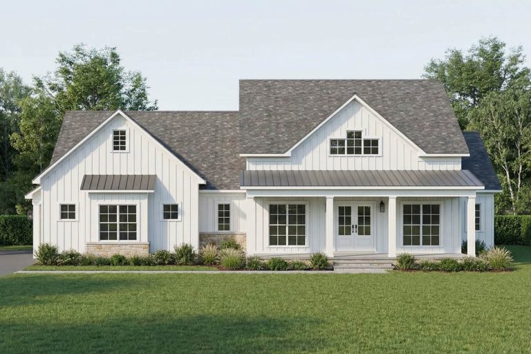 Farmhouse House Plan with 3 Bedrooms and Flexible Bonus Room (Floor Plan)