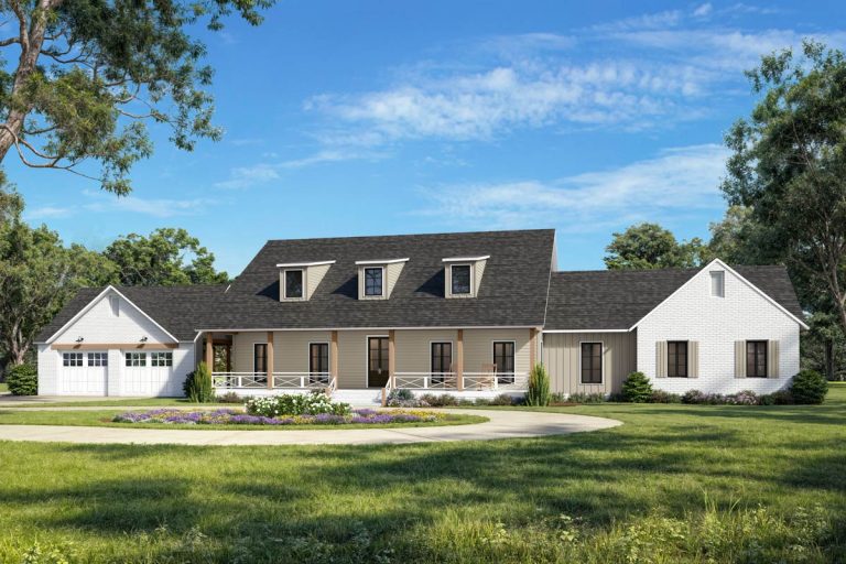 Grand Modern Farmhouse House Plan with 4 Beds, Game Room, and Expansive Porches (Floor Plan)