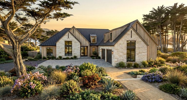 4-Bed Transitional Farmhouse House Plan with Vaulted Great Room (Floor Plan)