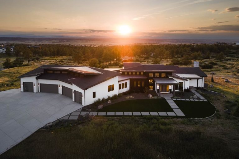 Luxury Contemporary Mountain House Plan with 6-Car Garage and Walkout Lower Level (Floor Plan)