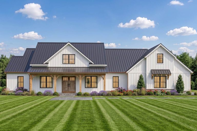Modern Farmhouse Plan with Bonus Room and Optional Lower Level (Floor Plan)