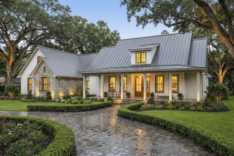 Modern Farmhouse Plan with Outdoor Kitchen and Living Area – 2093 Sq Ft (Floor Plan)