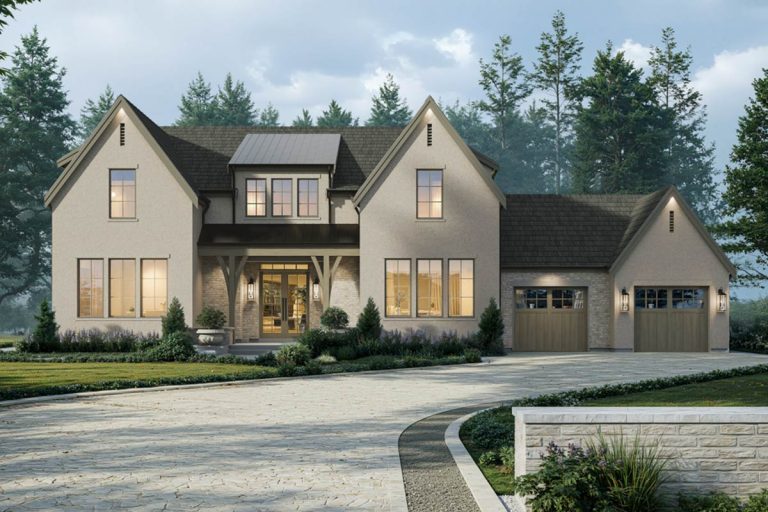 Elegant Modern Transitional House Plan with Primary Suite and Flexible In-Law Suite (Floor Plan)