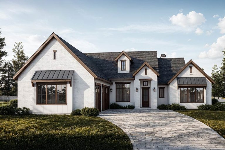 3-Bed Transitional House Plan with Vaulted Great Room and Flex Room – 2500 Sq Ft (Floor Plan)