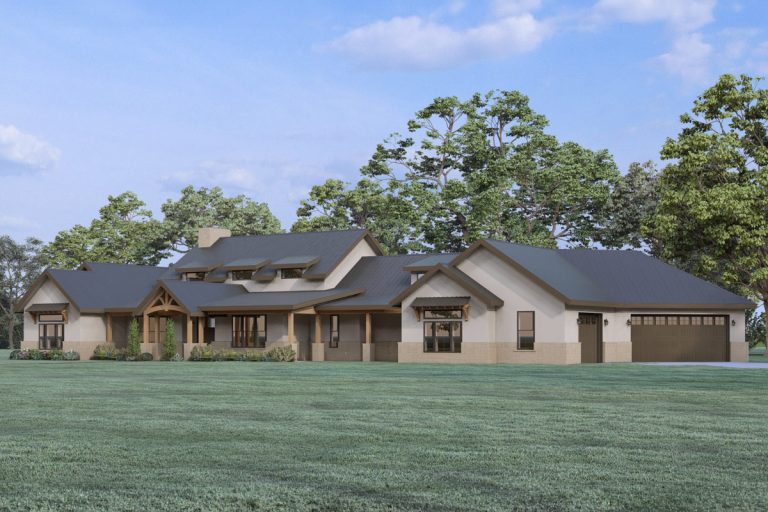 Spacious Farmhouse House Plan Featuring 4 Bedrooms and 3-Car Garage (Floor Plan)