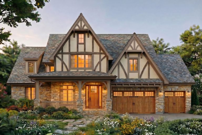 Charming Tudor Cottage House Plan with Four Bedrooms and Bonus Room (Floor Plan)