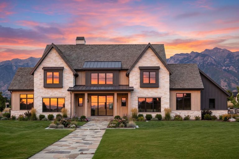 Luxurious 4-Bed Modern Farmhouse Plan with a Two-Story Great Room (Floor Plan)