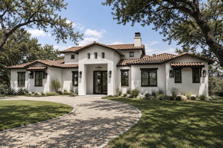 Spacious Mediterranean House Plan with Three Bedrooms and Three-Car Garage (Floor Plan)