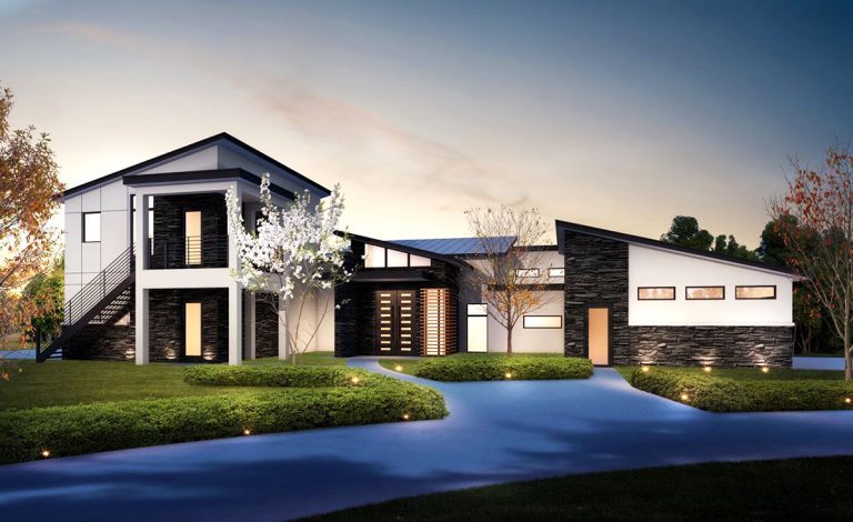 4 Bed Modern House Plan with Upstairs In-Law Suite (Floor Plan)