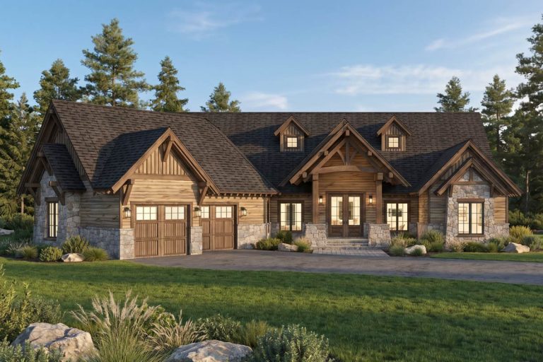 Rustic Mountain Cabin House Plan with 5 Bedrooms and 5,543 Square Feet (Floor Plan)
