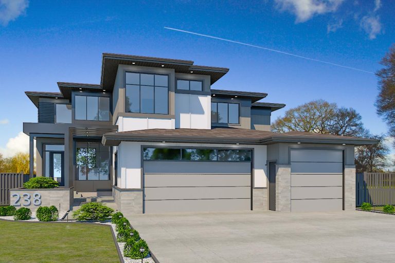 Contemporary 2-Story Home Plan with Home Gym and Office in Master Suite – 3236 (Floor Plan)