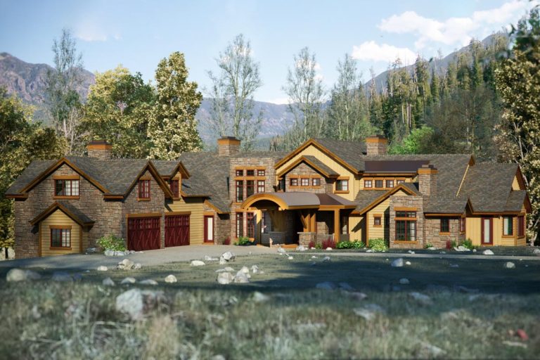 Grand Mountain House Plan with Ample Outdoor Living (Floor Plan)