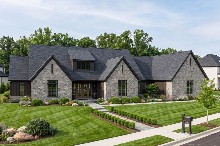 4-Bed Modern Cottage House Plan with Vaulted Kitchen and Dining – 3248 Sq Ft (Floor Plan)